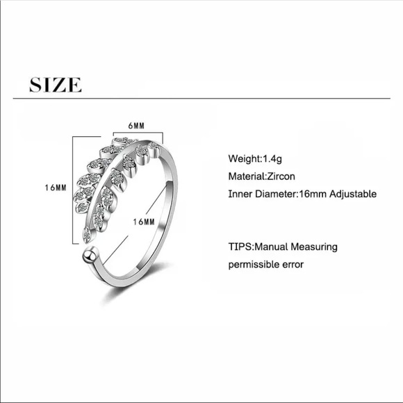 Silver Leaves Adjustable Ring - Picture 2 of 4